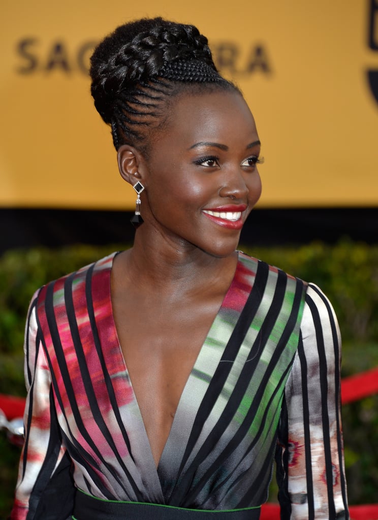 Lupita Nyong'o Hair and Makeup at the SAG Awards 2015