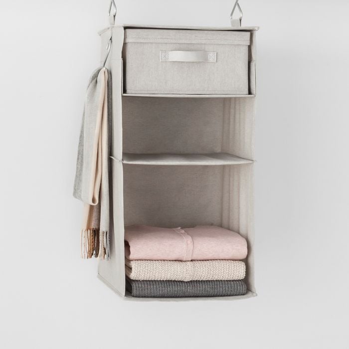 Swinging Storage: 3 Shelf Hanging Fabric Storage Organiser