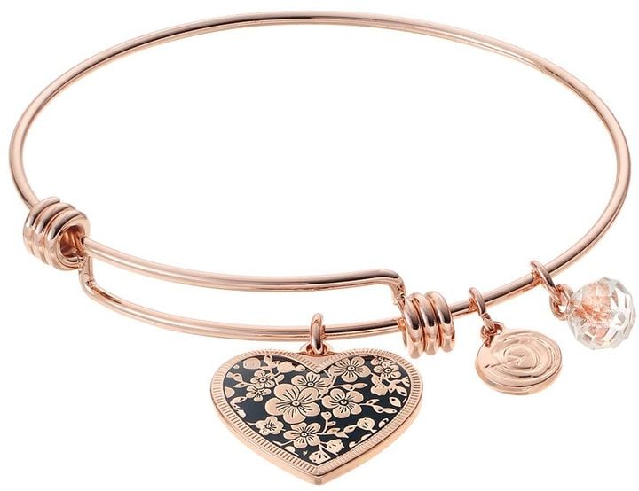 Love This Life Grandma Heart Charm Bangle Bracelet