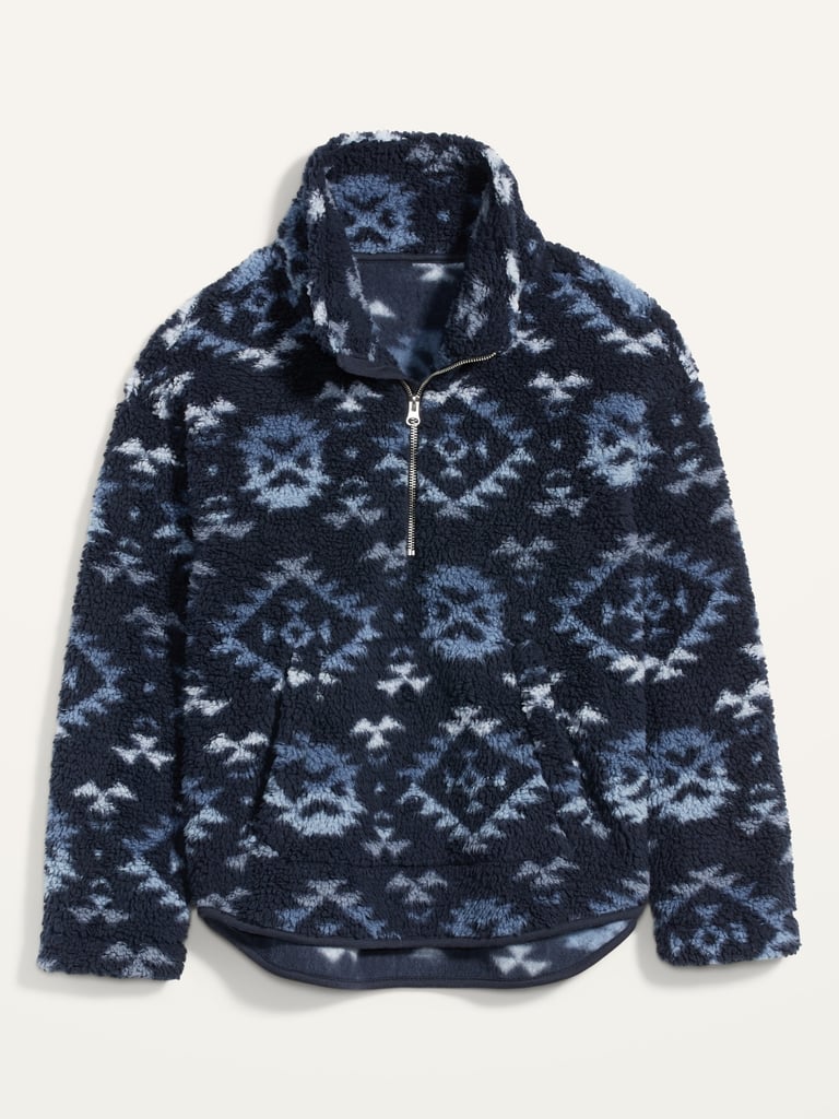 Old Navy Loose Cosy Sherpa Half-Zip Sweatshirt
