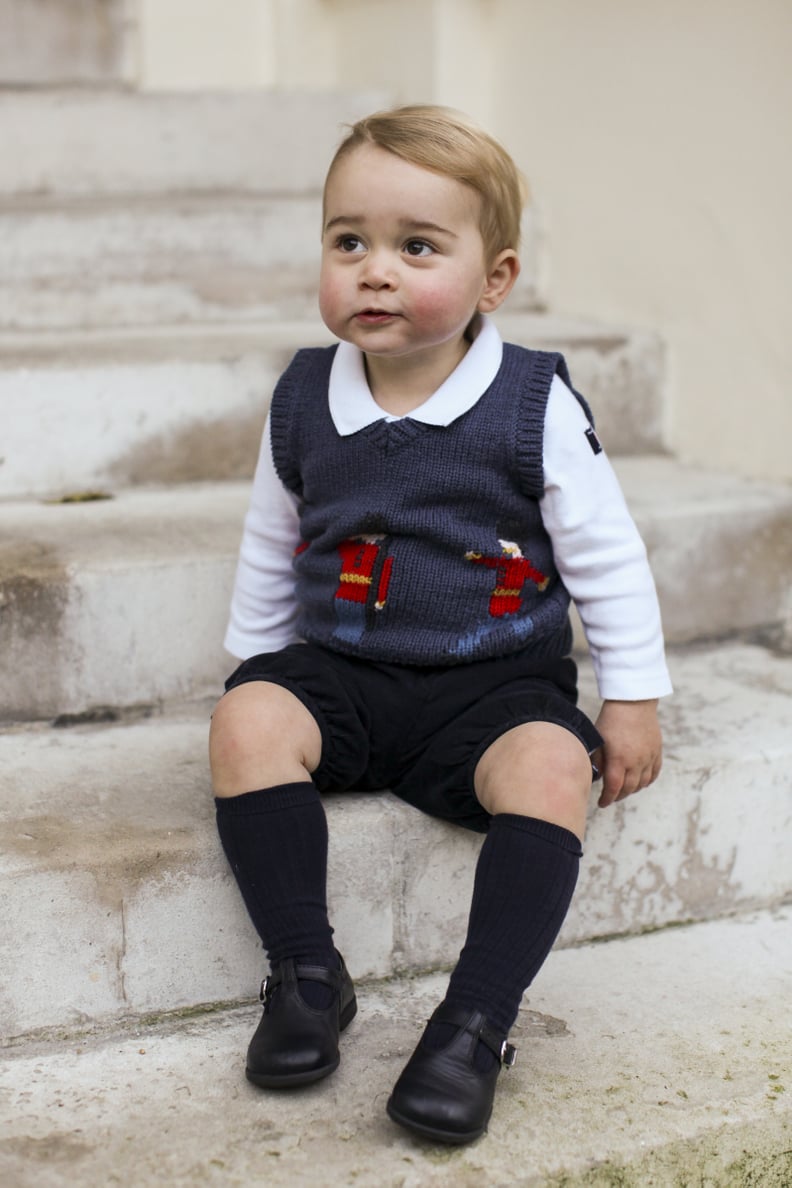 Prince George in the Kensington Palace Courtyard For Official Christmas Picture in November 2014