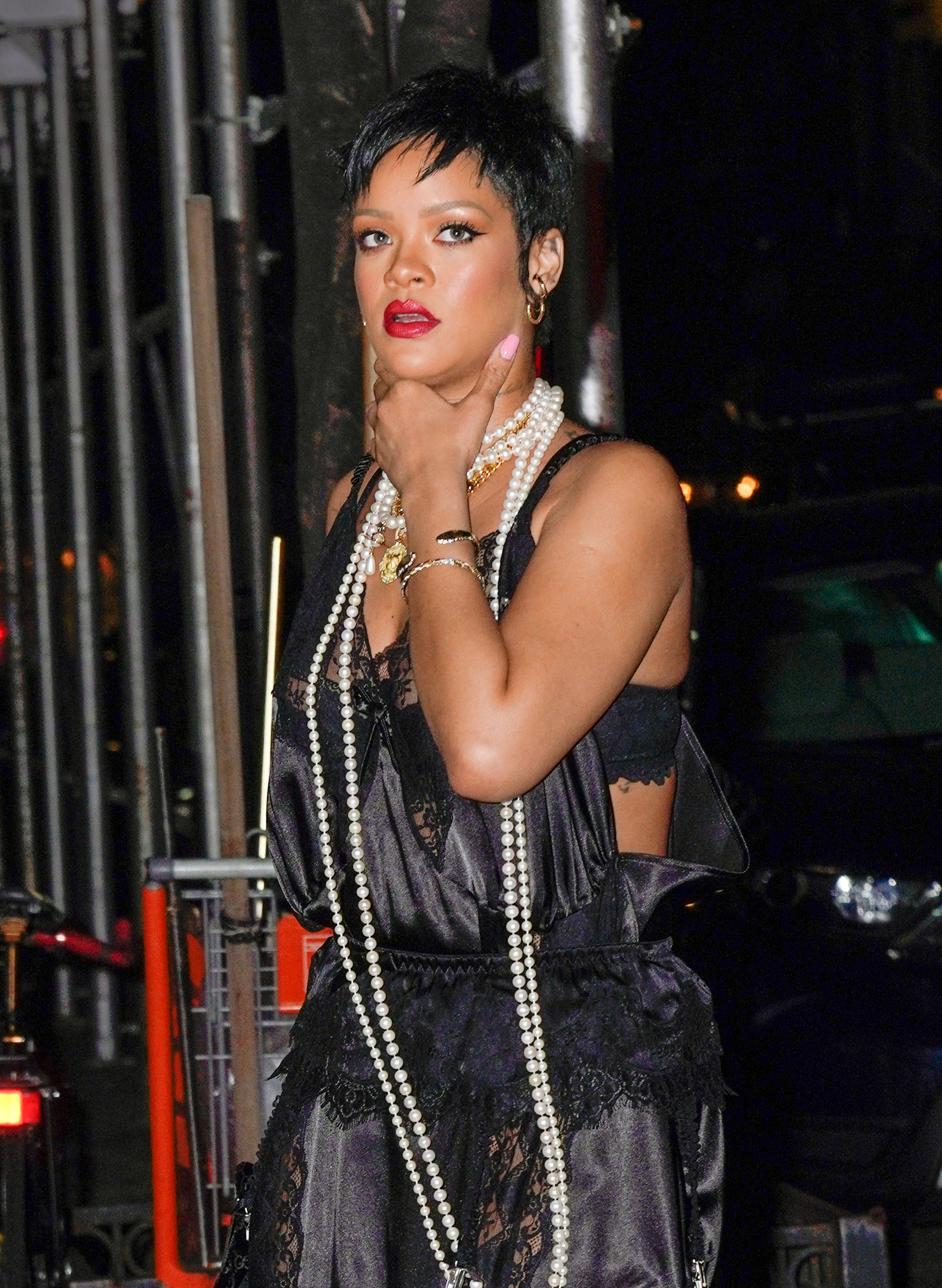 Rihanna lace dress on sale