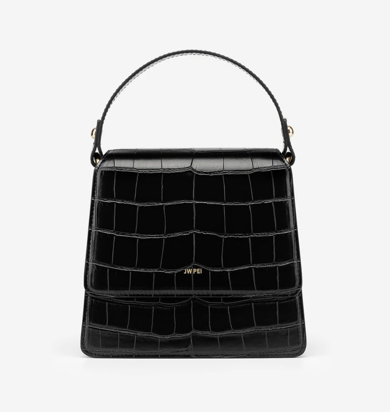 The Fae Top Handle Bag in Black Croc