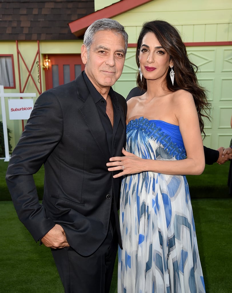 Amal Clooney's Blue Dress at the Suburbicon Premiere