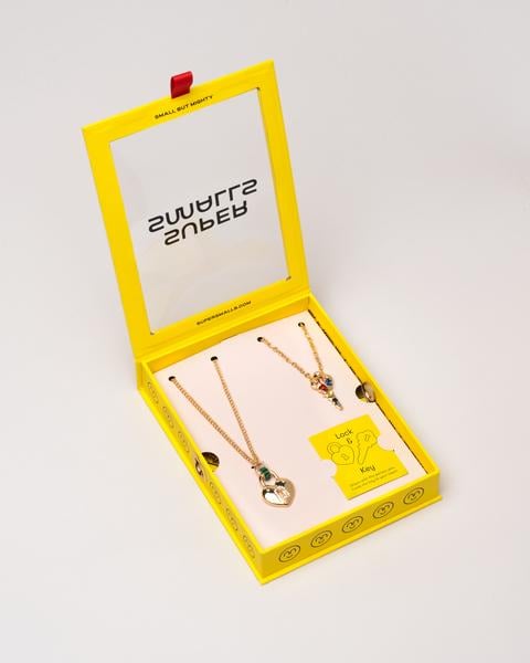 Anthropologie x Super Smalls Lock and Key Necklace Set