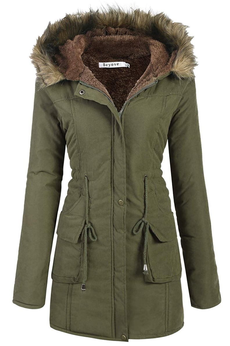Beyove Womens Hooded Warm Winter Coats with Faux Fur Lined Outwear Jacket