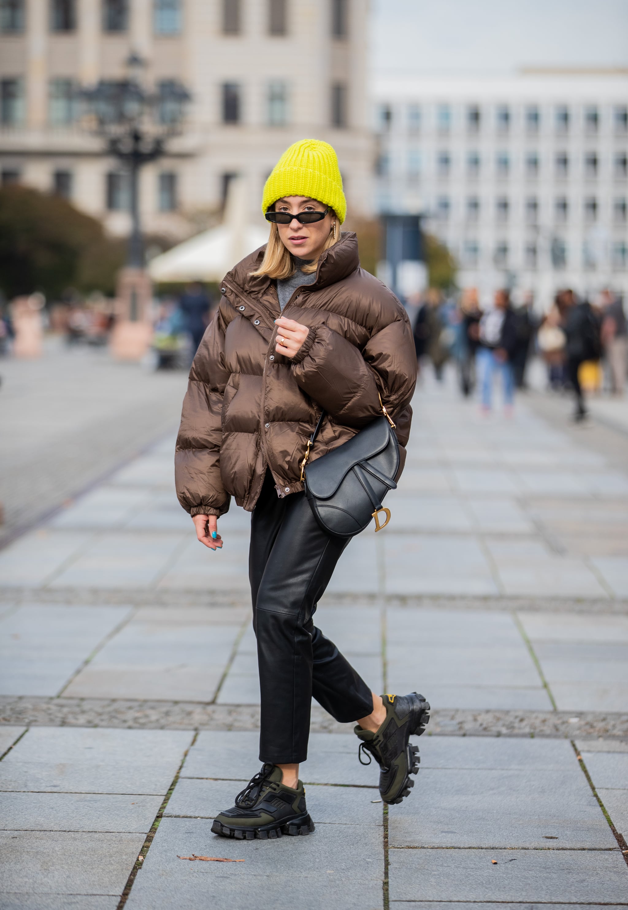 Leather Pants Outfit Idea: Puffer + 