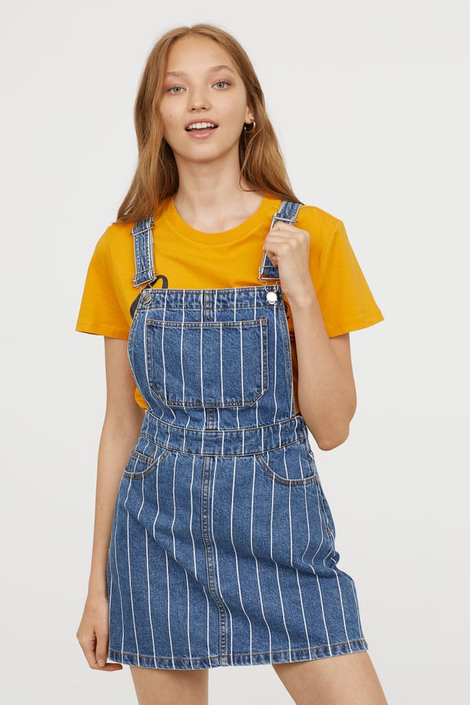 h&m denim overall dress