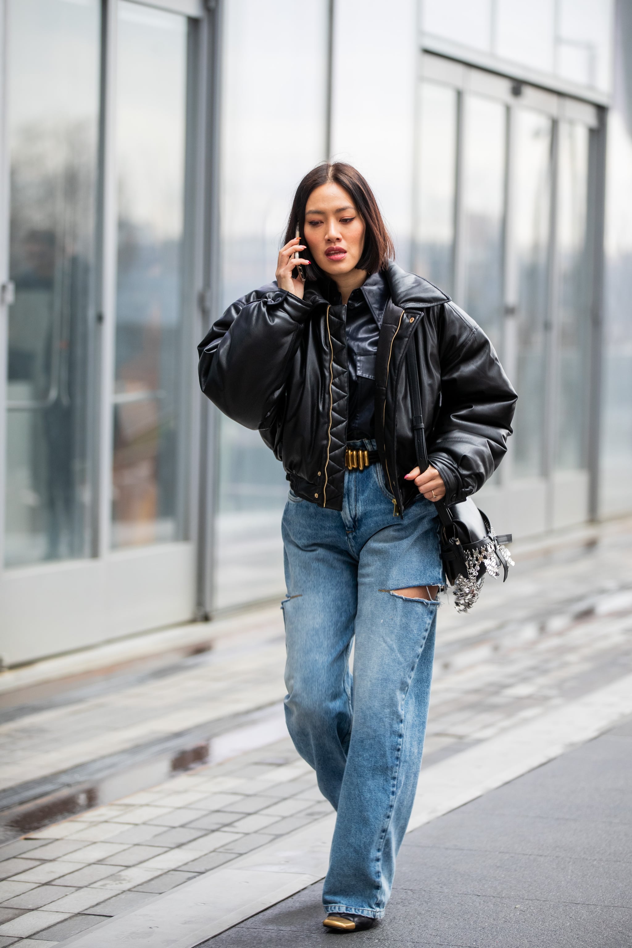 baggy pants with heels