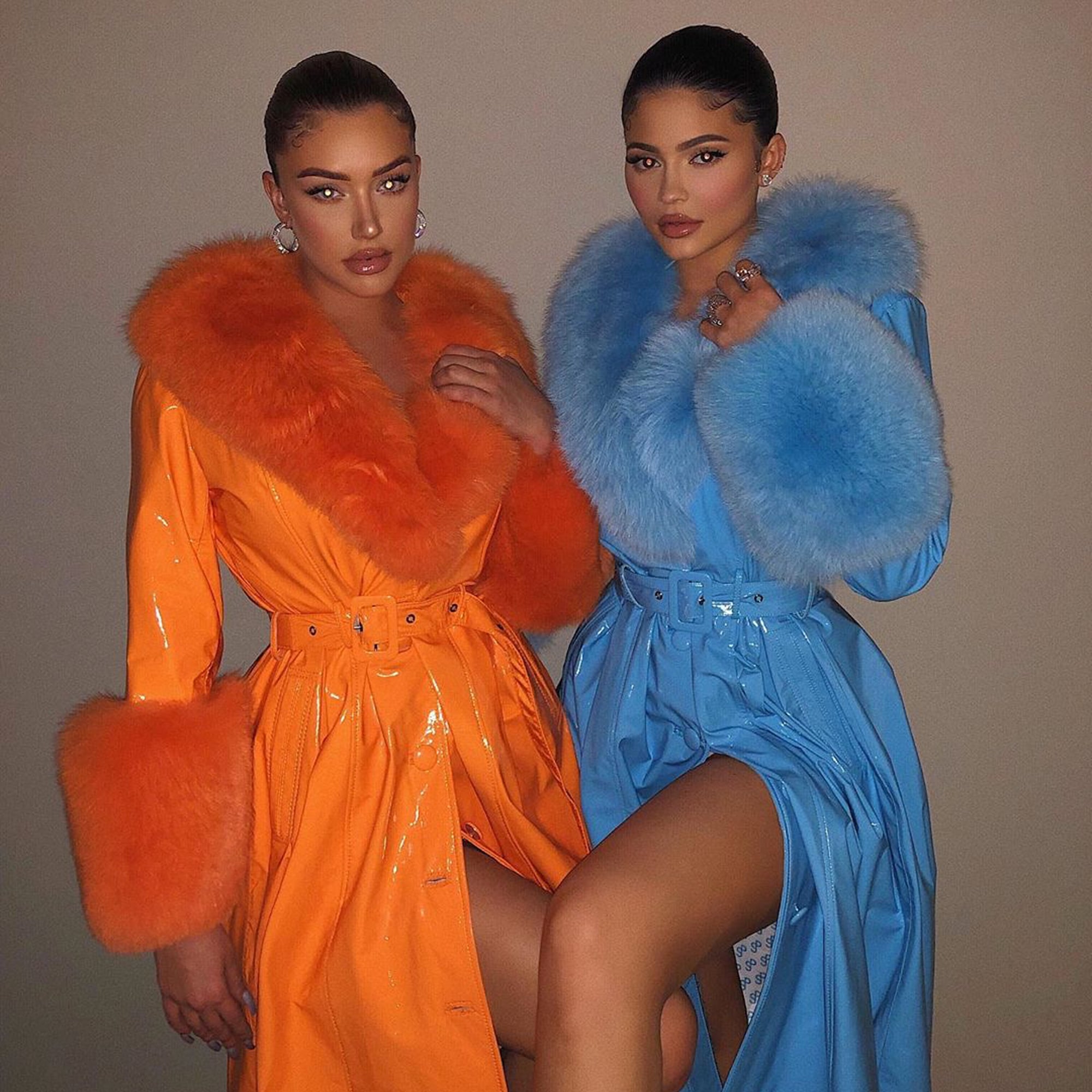 kylie-jenner-wears-blue-coat-with-friend