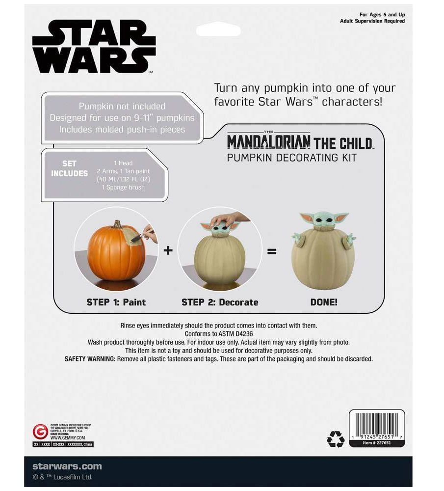New Star Wars Yoda Pumpkin Push In Halloween Decore Pumpkin Carve You Will Not!