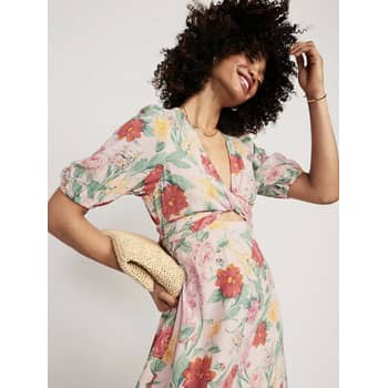 Old Navy Floral Linen-Blend Maxi Dress Review With Photos | Popsugar Fashion