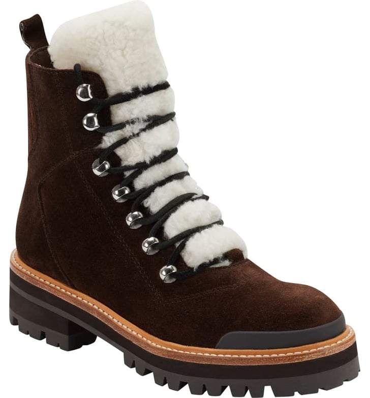 izzie genuine shearling lace up boot