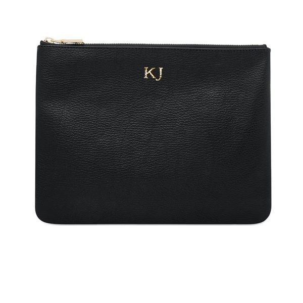 Grainy Large Leather Pouch