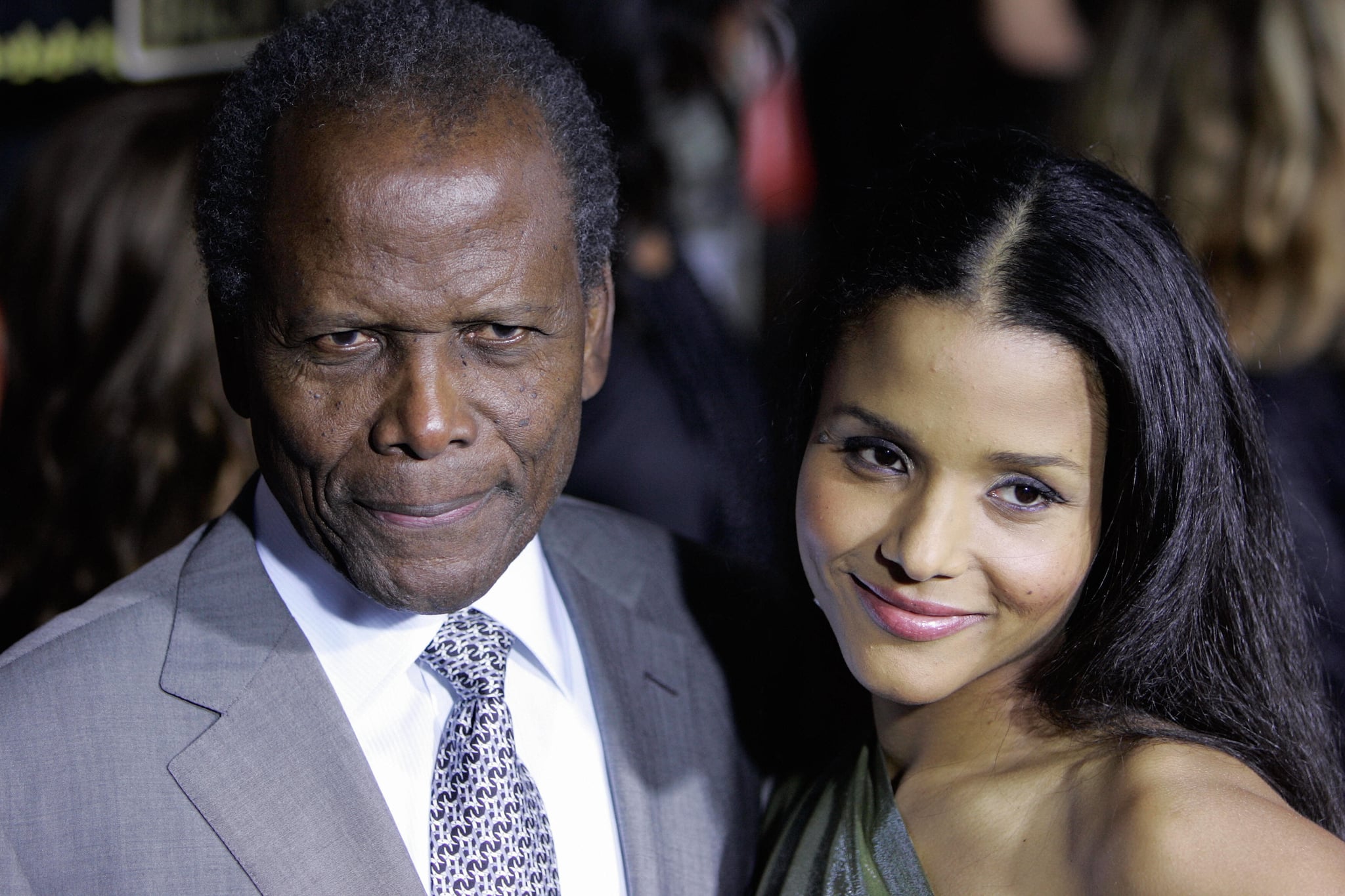 Los Angeles, UNITED STATES: Actor Sidney Poitier and his daughter Sydney Tamiia Poitier arrive for the premiere of 