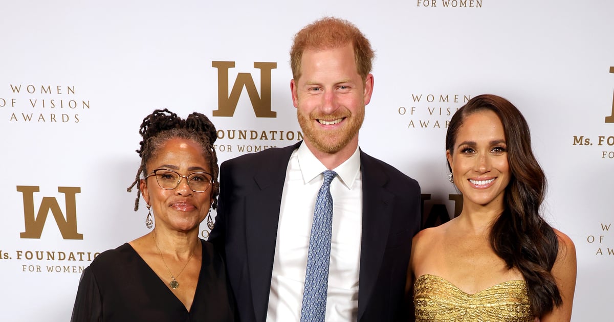 Meghan Markle receives support from Prince Harry and her mother as she is honored at the awards ceremony