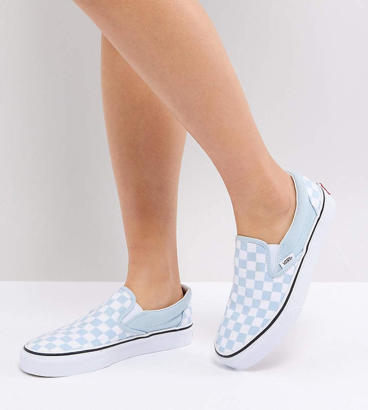 vans slip ons blue