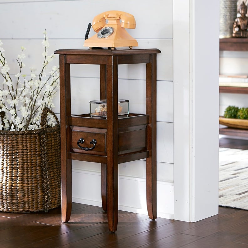 Anywhere Tuscan Brown Pedestal Table With Pull Handles