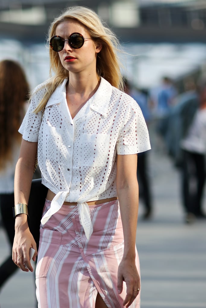 Knot a boxy button-down to define your waist