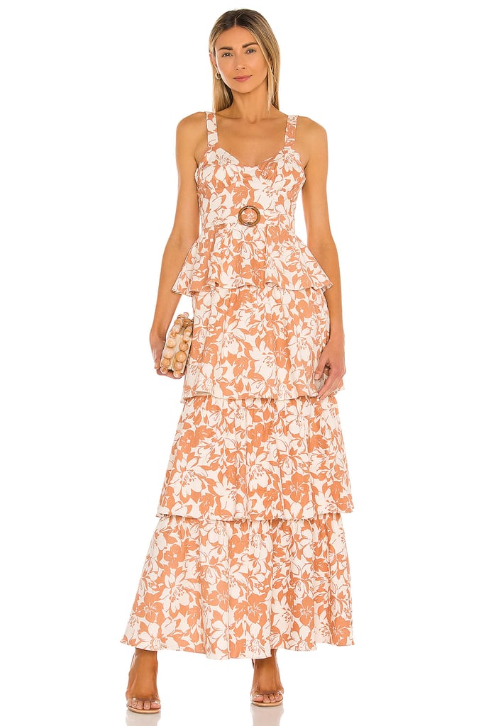 Lovers + Friends Corey Maxi Dress in Caramel Brown Floral