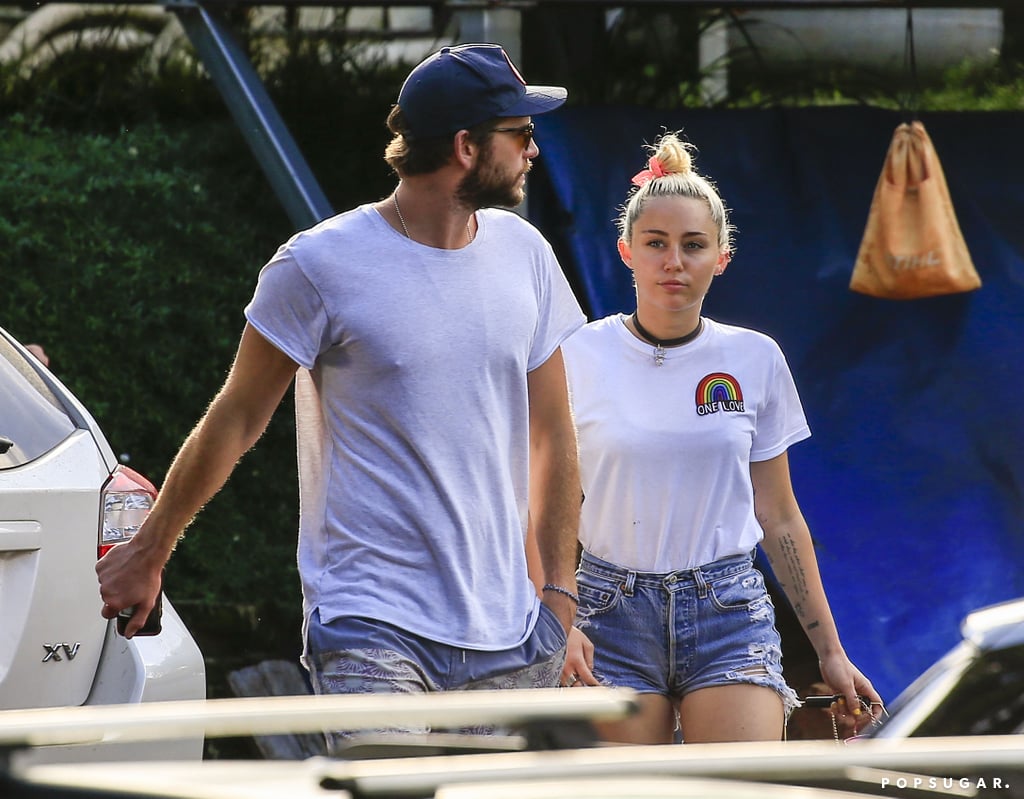 Miley Cyrus and Liam Hemsworth Having Lunch in Australia