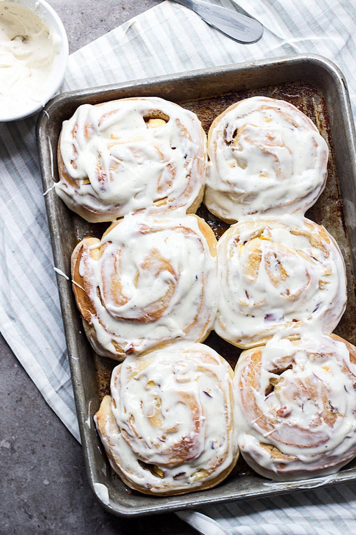 Peach Brown Butter Sticky Buns