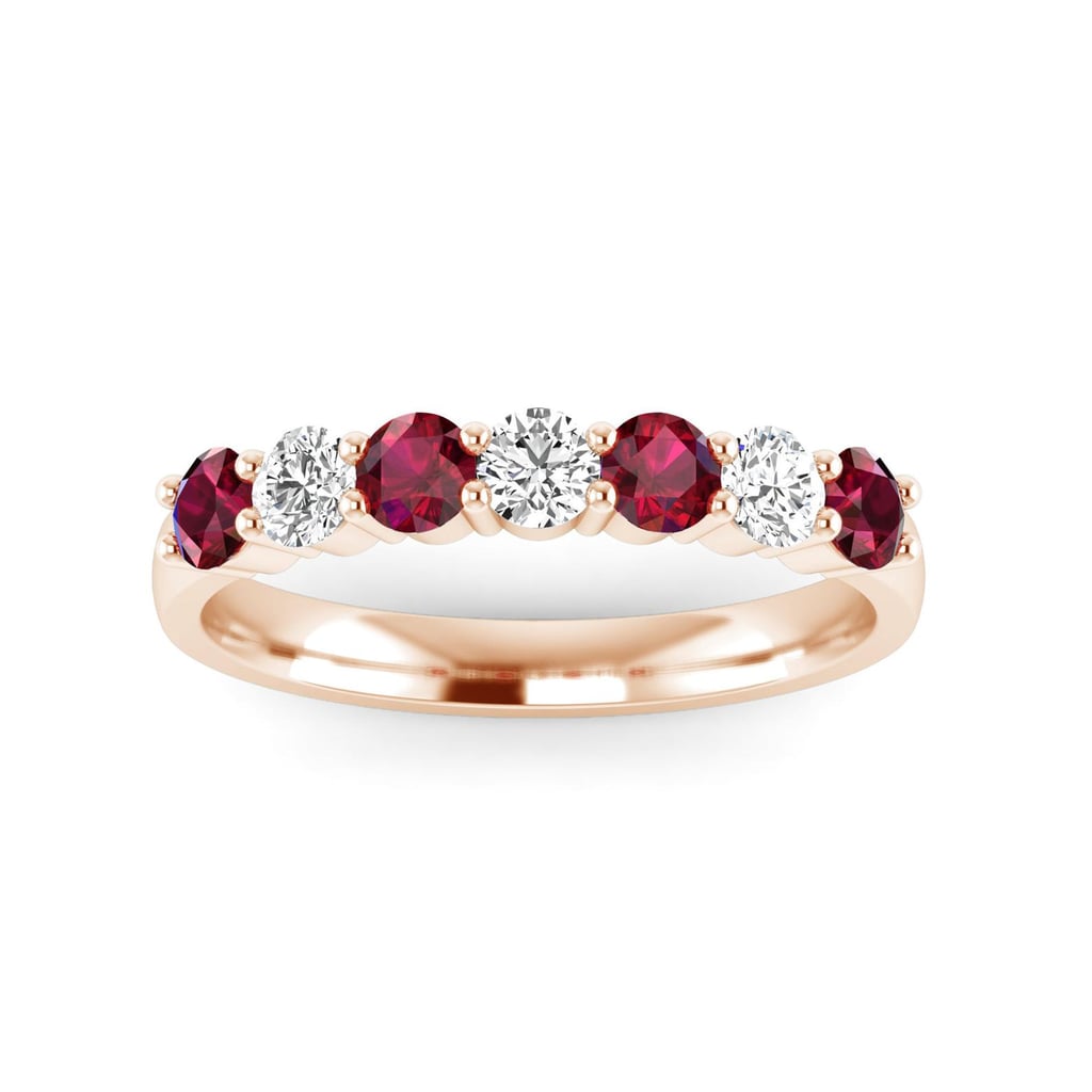 一个红宝石和钻石结婚戒指:一半永恒乐队