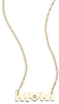 Saks Fifth Avenue 14K Yellow Gold Mom Pendant Necklace ($663)
