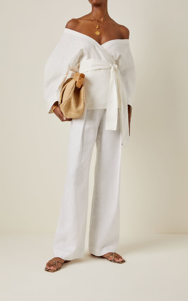 Off the best sale shoulder wrap shirt