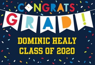 Custom Navy Class of Awesome Graduation Yard Sign
