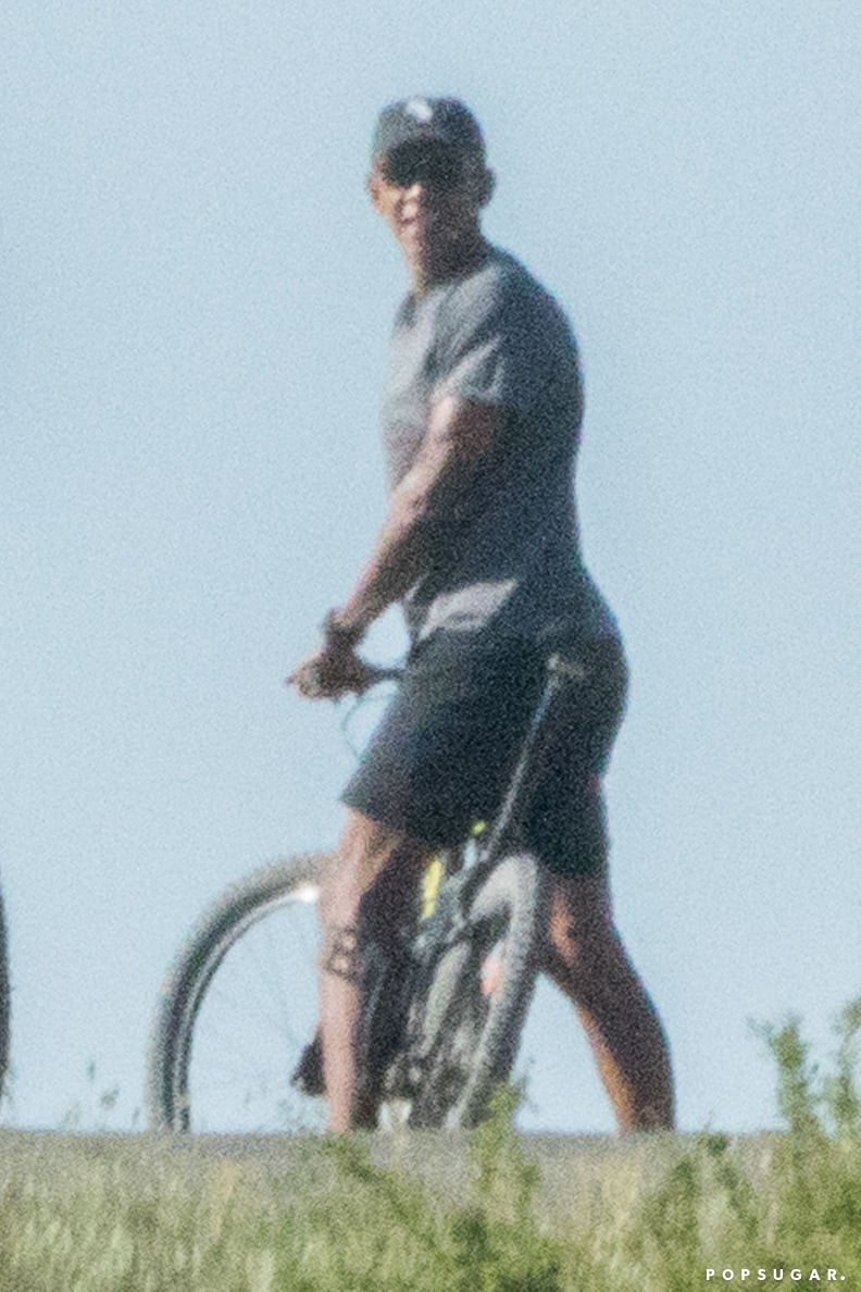 Here he is enjoying a bike ride in the Tuscan countryside.