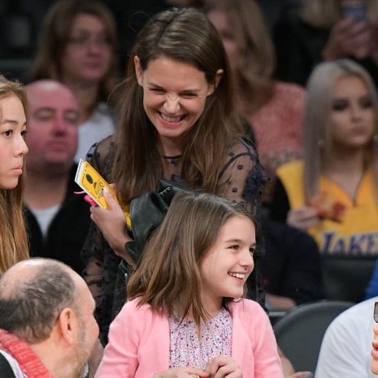 Katie Holmes and Suri Cruise at Lakers Game January 2017