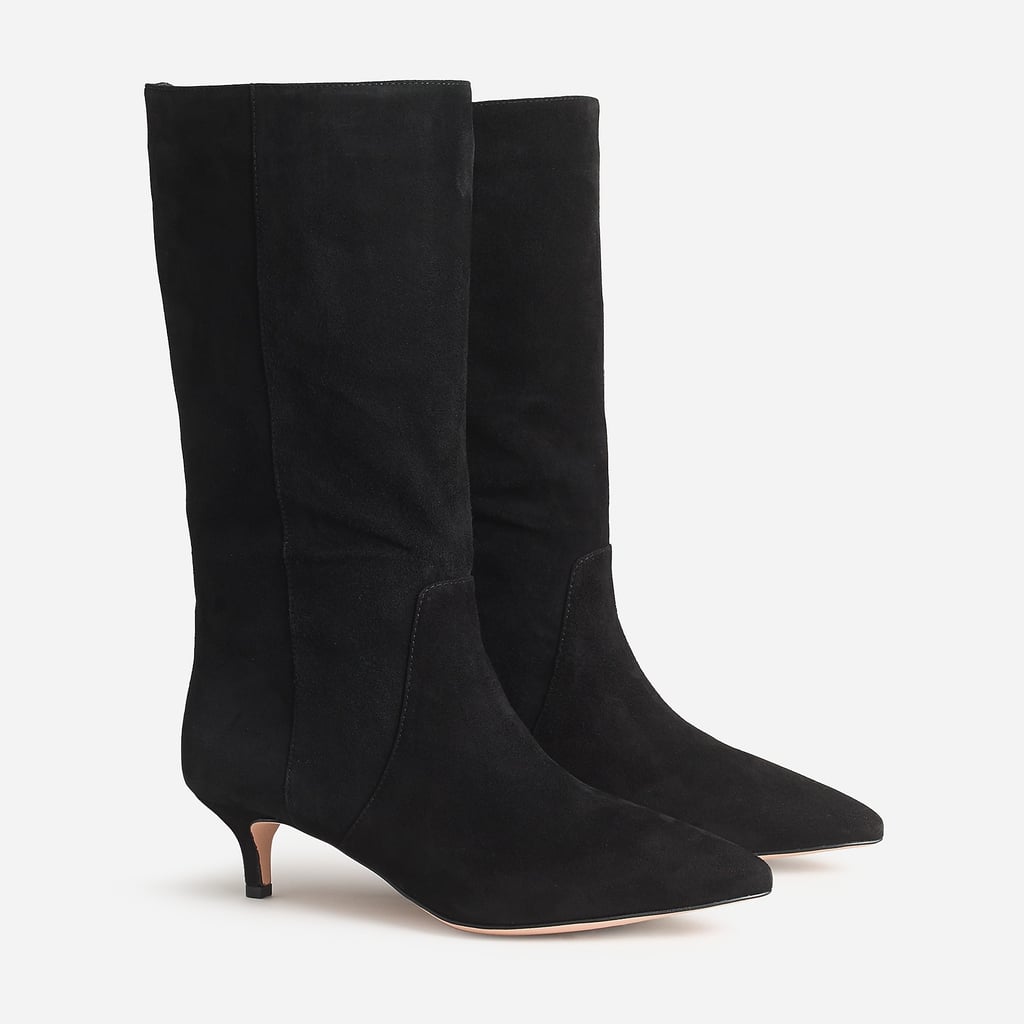 J.Crew Kitten-Heel Slouchy Suede Boots | Winter Boot Trends For Women