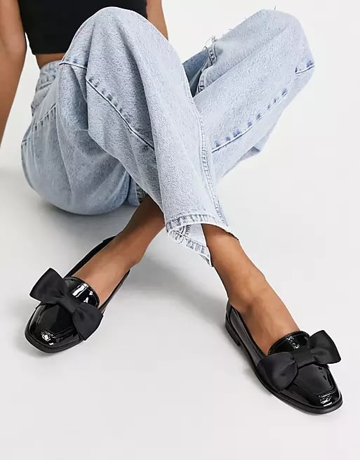 ASOS Design Mentor Bow Loafer Flat Shoes