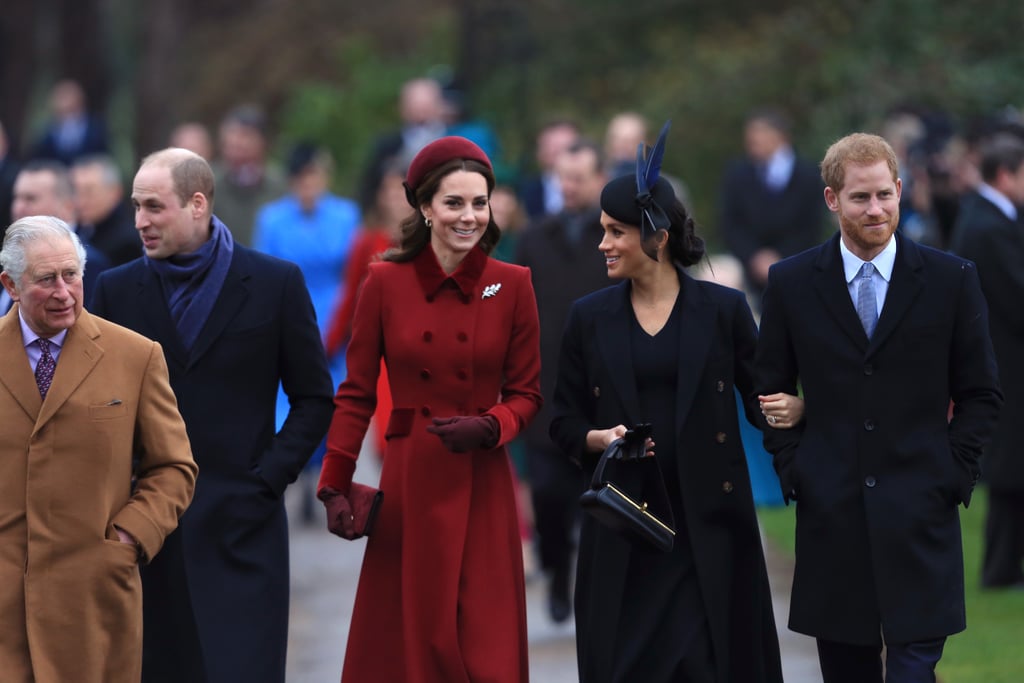 Kate Middleton Red Coat on Christmas Day 2018