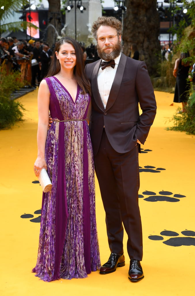 Pictured: Seth Rogen and Lauren Miller at The Lion King premiere in London.