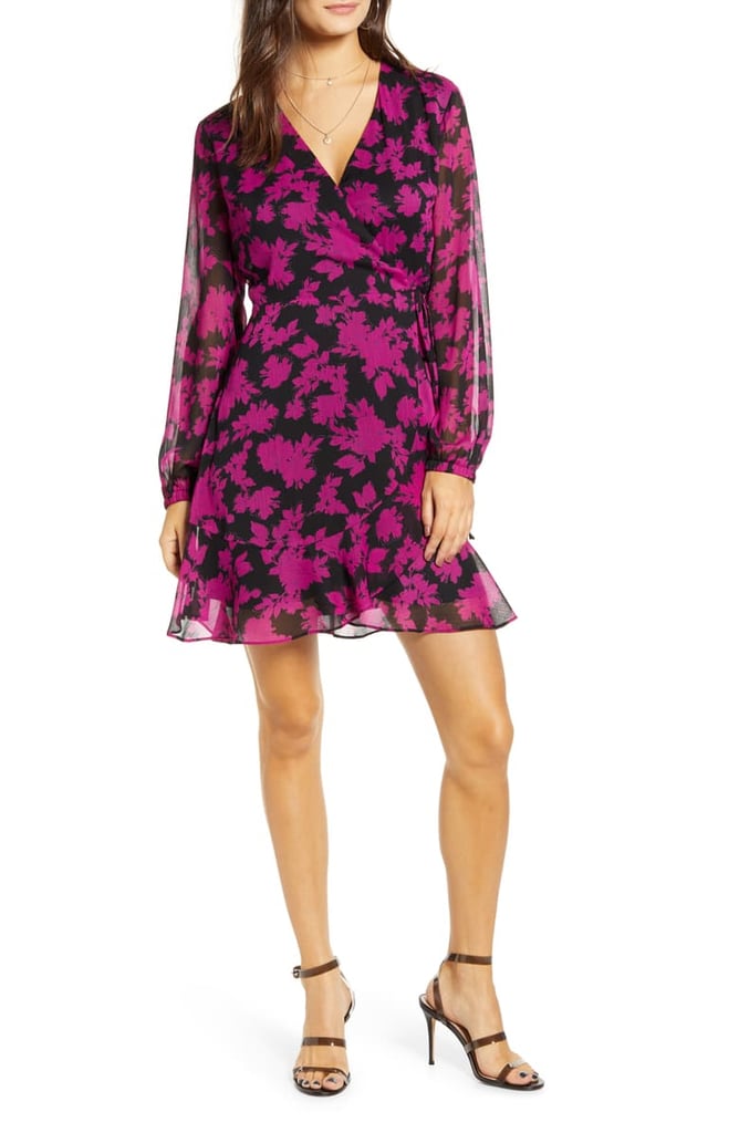 All in Favor Brittany Wrap Minidress 