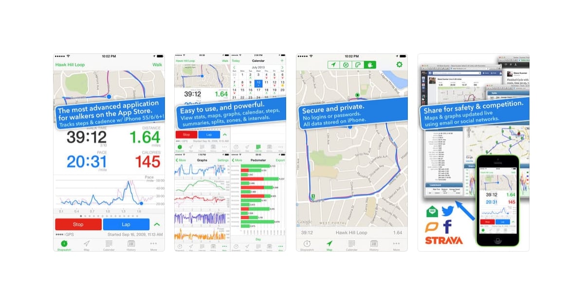 Walkmeter Walking & Hiking GPS Best Walking Apps POPSUGAR Fitness