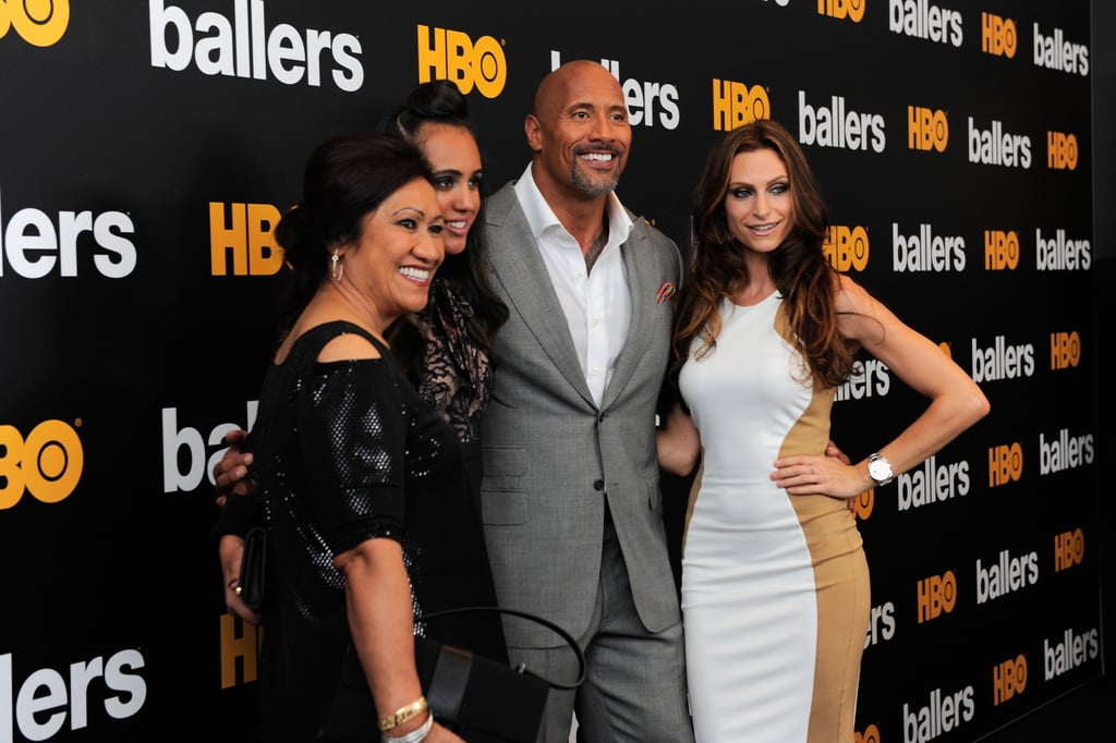 Dwayne Johnson and His Family at Ballers Premiere July 2016 | POPSUGAR