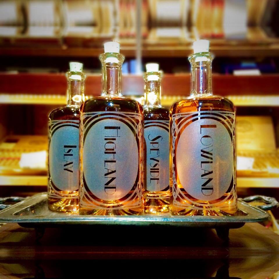 swank set of etched decanters