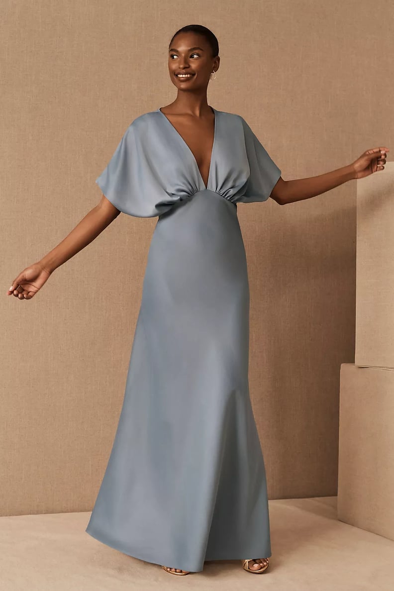 A Satin Maxi Dress: Leila Satin Charmeuse Maxi Dress