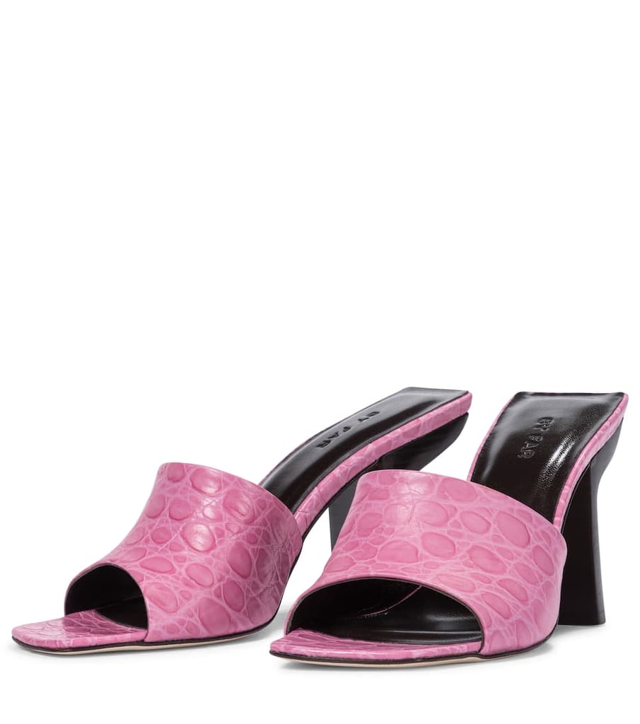 By Far Liliana Croc-Effect Leather Sandals