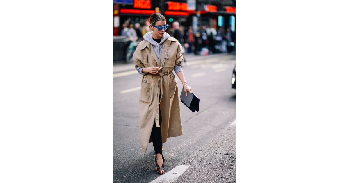 On a Cooler Day, Layer It Over a Hoodie | How to Wear a Trench Coat ...