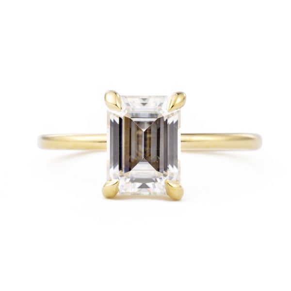 Valerie Madison Vera Emerald Cut Moissanite Solitaire Engagement Ring