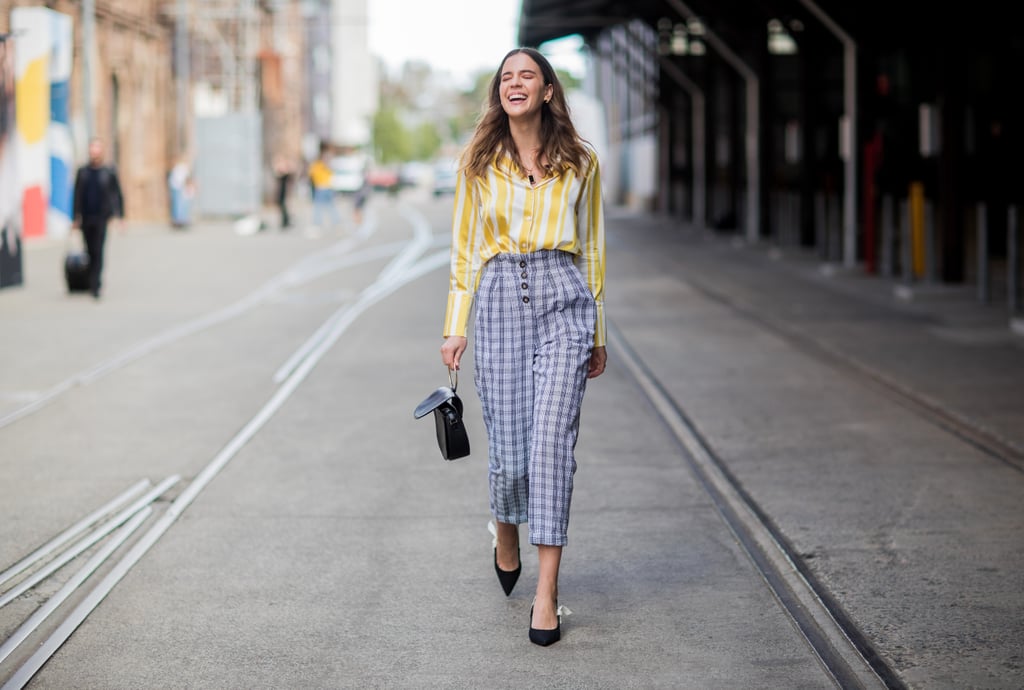 Wear a Yellow Blouse With Printed Pants