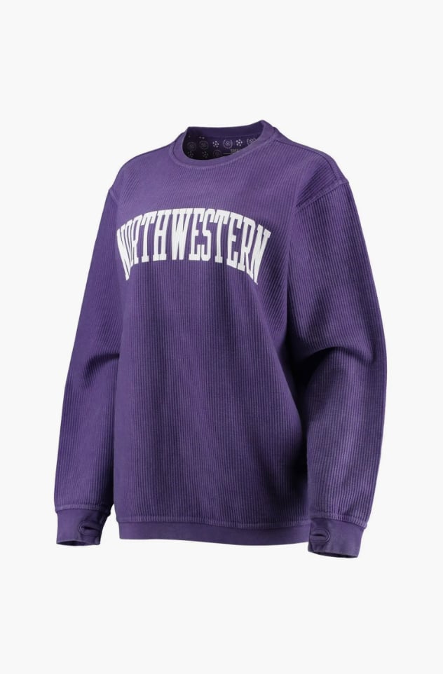 Northwestern Wildcats Comfy Cord Vintage Wash Basic Arch Pullover Sweatshirt