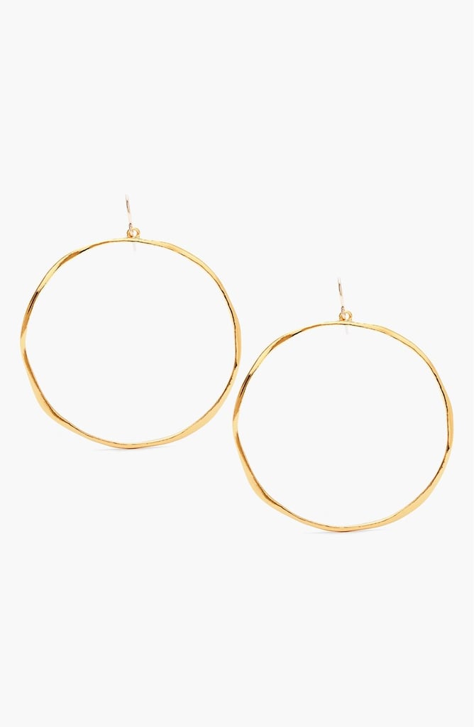 Gold Circle Hoop Earrings ($60)
