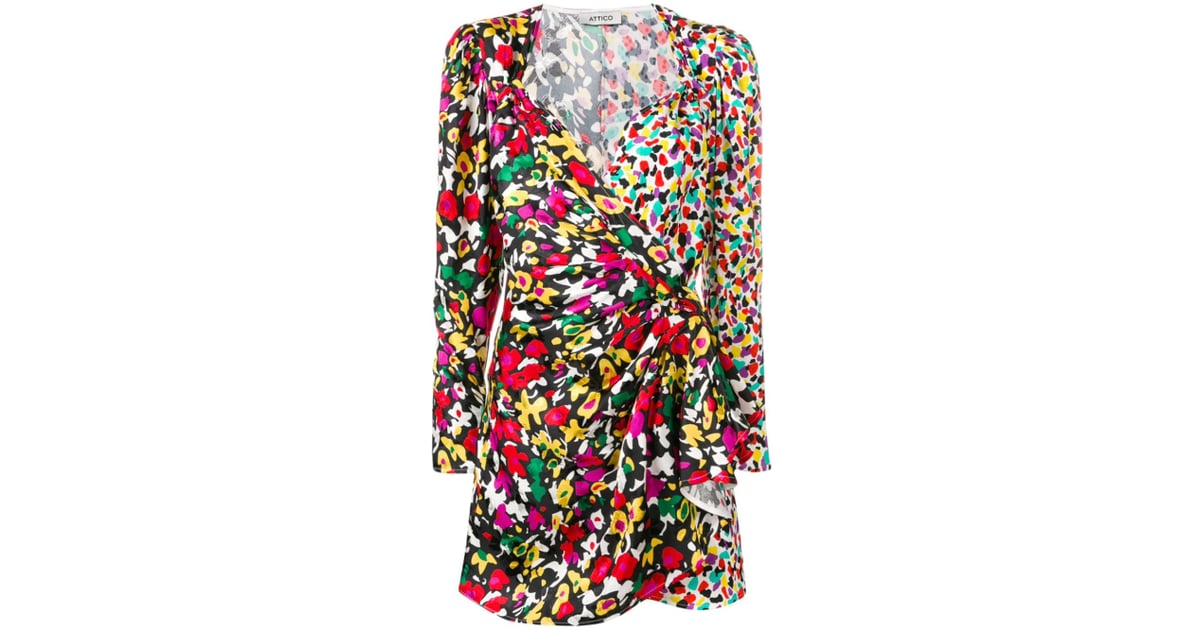 Selena's Attico Mixed-Print Wrap Dress | Selena Gomez's Floral ...