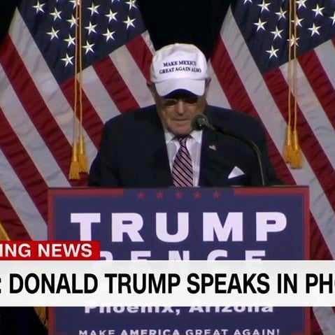 Rudy Giuliani Wears "Make Mexico Great Again Also" Hat