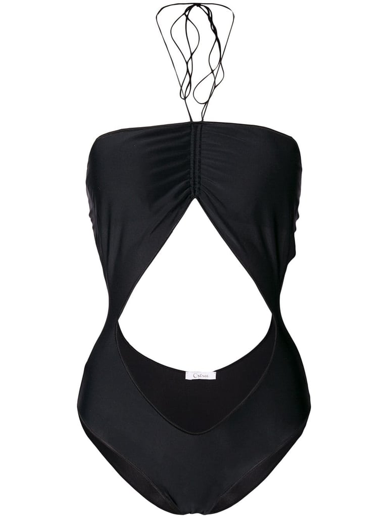 Oseree Cutout Swimsuit | Kourtney Kardashian Black Monokini in Mexico ...